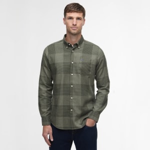 Image number 5 for Barbour Heaney Checked Tailored Shirt Olive