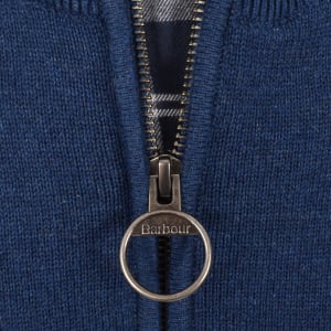Image number 4 for Barbour Half Zip Knit Jumper Inky Marl Blue