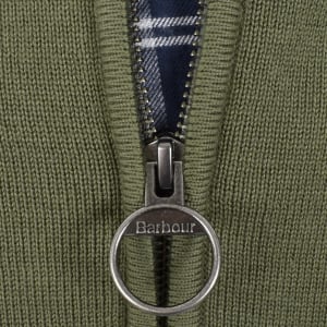 Image number 4 for Barbour Half Zip Knit Jumper Green