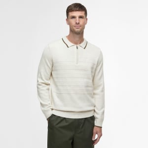 Image number 6 for Barbour Fenhill Knitted Polo Whisper White