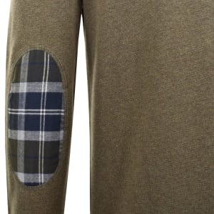 Image number 5 for Barbour Avoch Half Zip Knitted Jumper Green