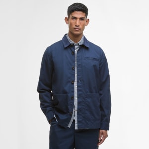 Image number 5 for Barbour Cole Tailored Fit Overshirt Navy