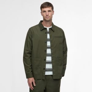 Image number 5 for Barbour Cole Tailored Fit Overshirt Olive Green