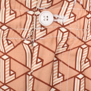 Image number 5 for Lacoste Monogram Print Shorts Beige