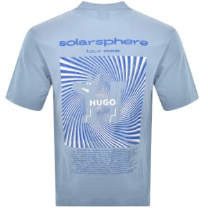 Image number 5 for HUGO Blue Nedix T Shirt Light Blue