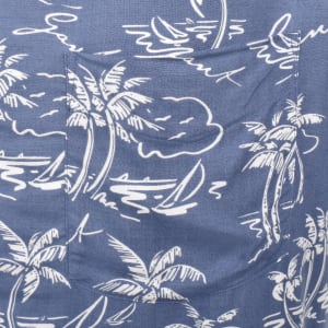 Image number 4 for Gant Island Print Short Sleeved Shirt Dusty Navy