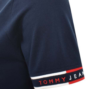 Image number 4 for Tommy Jeans Slim Fit Polo T Shirt Navy