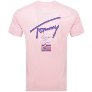 Image number 5 for Tommy Jeans Faded Graphic T Shirt Pink