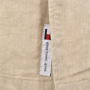 Image number 4 for Tommy Jeans Linen Camp Shirt Beige