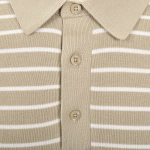 Image number 4 for Tommy Hilfiger Knit Striped Polo T Shirt Beige