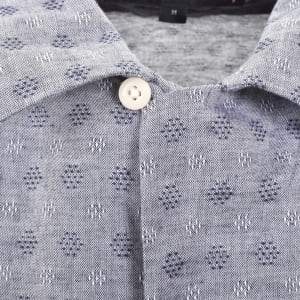 Image number 4 for Tommy Hilfiger Dobby Short Sleeve Shirt Navy