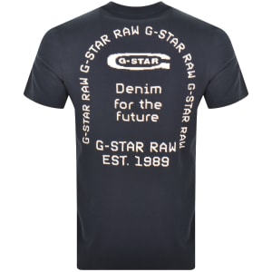 Image number 5 for G-Star Back Graphic Arch T Shirt Navy
