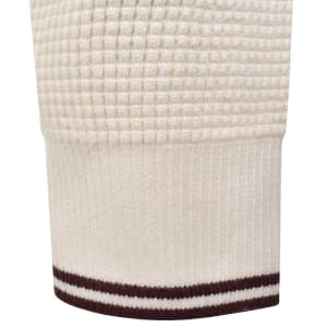 Image number 5 for Fred Perry Half Zip Waffle Knit Jumper Ecru