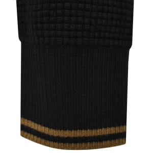 Image number 4 for Fred Perry Waffle Stitch Knit Jumper Black
