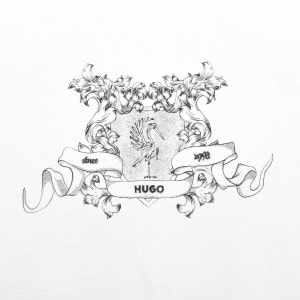Image number 4 for HUGO Duarms Crew Neck T Shirt White