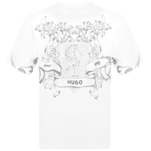Image number 5 for HUGO Duarms Crew Neck T Shirt White