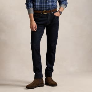 Image number 5 for Ralph Lauren Parkside Tapered Fit Dark Wash Jeans