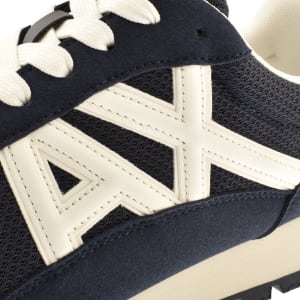 Image number 4 for Armani Exchange Logo Trainers Navy