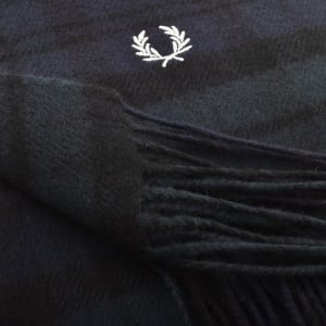 Image number 4 for Fred Perry Lambswool Tartan Scarf Black