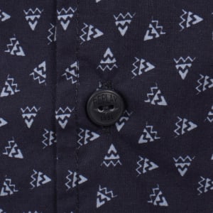 Image number 4 for Replay Patterned Long Sleeved Shirt Blue