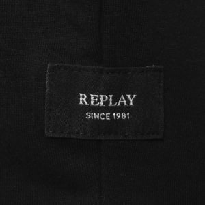 Image number 5 for Replay Fleece Hoodie Black