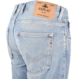 Image number 4 for Replay Grover Straight Fit Light Wash Jeans