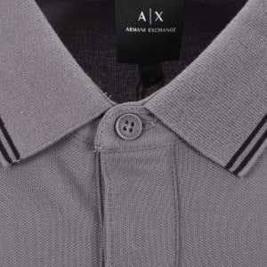 Image number 4 for Armani Exchange Polo T Shirt Dark Gull Grey