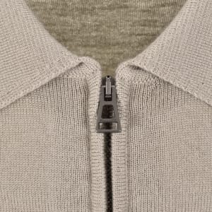 Image number 5 for Belstaff Kyle Knitted Polo Shirt Beige