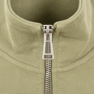 Image number 4 for Belstaff Quarter Zip Sweatshirt Fatigue Green