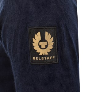 Image number 4 for Belstaff Kilmington Quarter Zip Jumper Navy