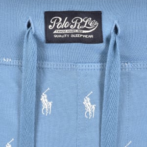 Image number 4 for Ralph Lauren Patterned Lounge Shorts Blue