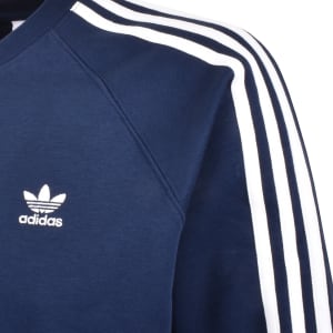 Image number 4 for adidas Originals Three Stripe Sweatshirt Navy