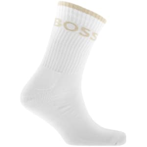 Image number 4 for BOSS 6 Pack Quarter Length Socks White