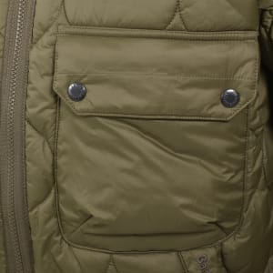 Image number 4 for Barbour Hooded Spey Quilt Jacket Green