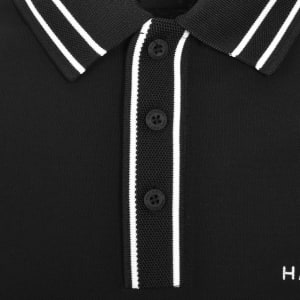 Image number 4 for Hackett Jacquard Tipped Polo T Shirt Black