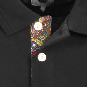 Image number 4 for Pretty Green Paisley Placket Polo T Shirt Black
