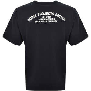 Image number 4 for Norse Projects Simon Arch Print T Shirt Navy