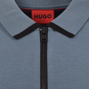 Image number 4 for HUGO Dalomino Polo T Shirt Open Blue