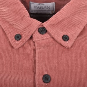 Image number 4 for Farah Spencer Cord Long Sleeve Overshirt Pink
