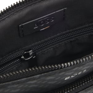 Image number 4 for BOSS Leather Monogram Envelope Bag Black
