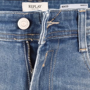 Image number 5 for Replay Comfort Fit Rocco Jeans Light Wash Blue