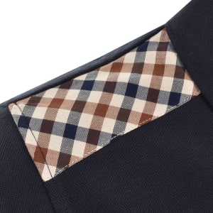 Image number 4 for Aquascutum Check Shoulder Polo Navy