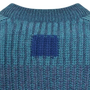 Image number 4 for Barbour X Paul Smith Saddle Knit Jumper Blue