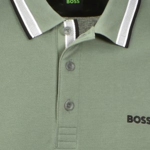 Image number 4 for BOSS Plisy Long Sleeve Polo Green