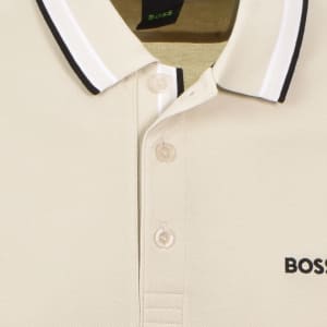 Image number 4 for BOSS Plisy Long Sleeve Polo Cream