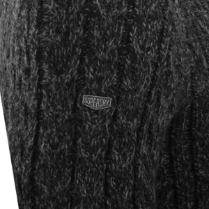 Image number 4 for Superdry Jacob Cable Knit Jumper Black