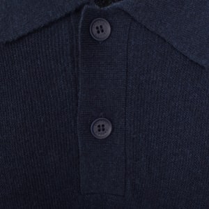 Image number 4 for Lacoste Long Sleeve Wool Knit Polo Navy