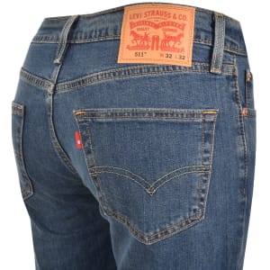 Image number 4 for Levis 511 Slim Fit Stretch Jeans Mid Wash Blue