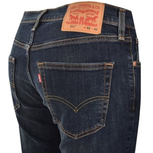 Image number 4 for Levis 511 Slim Fit Stretch Jeans Dark Wash Blue