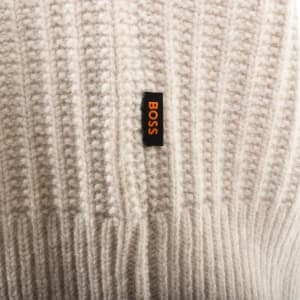Image number 4 for BOSS Winter Quarter Zip Wool Jumper Beige